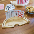 Load image into Gallery viewer, Two Single mapple wood card holders on table with snacks