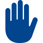 Blue hand icon